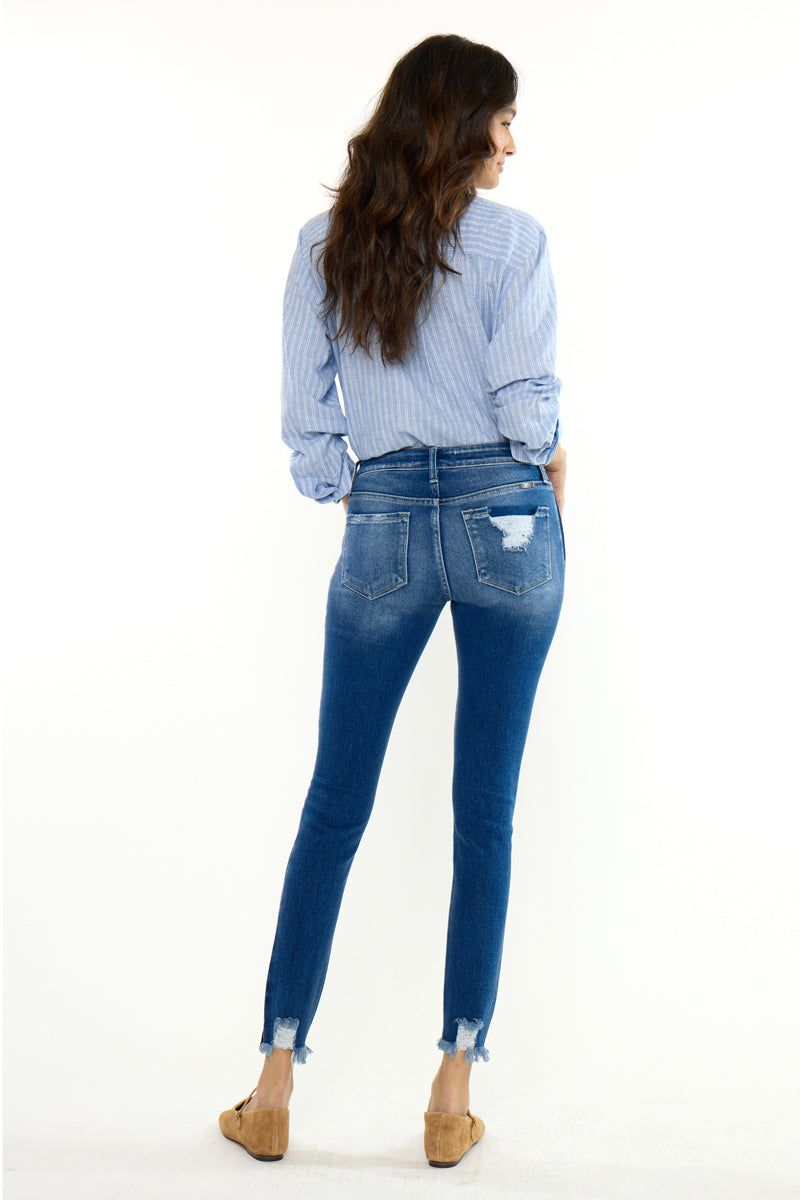 Women's Mid Rise Ankle Skinny Jeans - Medium Wash - view 2