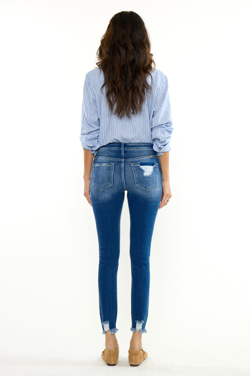 Women's Mid Rise Ankle Skinny Jeans - Medium Wash - view 6