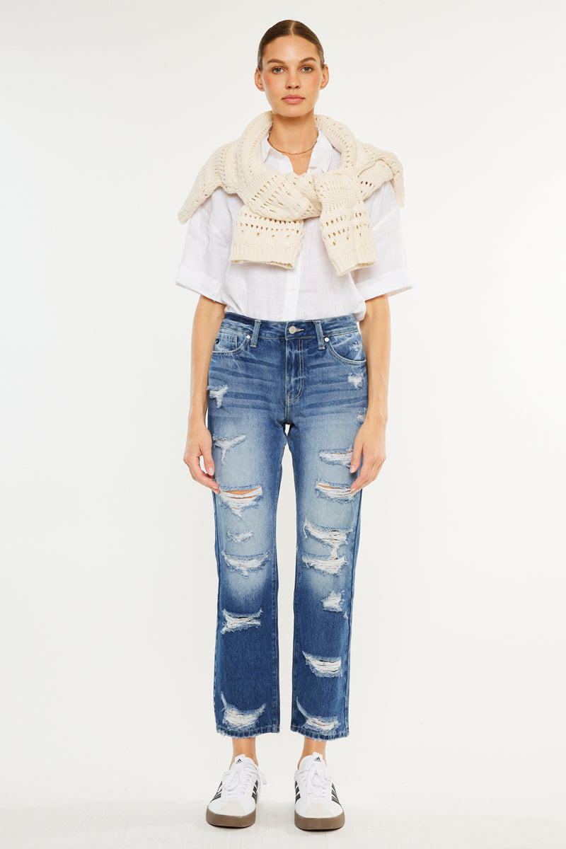 Women's High Rise Slim Straight Jeans - view 12