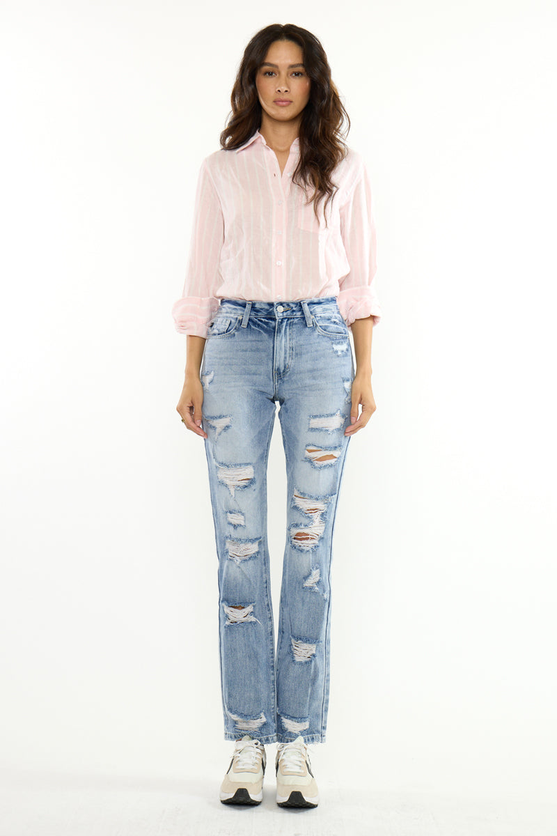 Women's High Rise Slim Straight Jeans - view 5