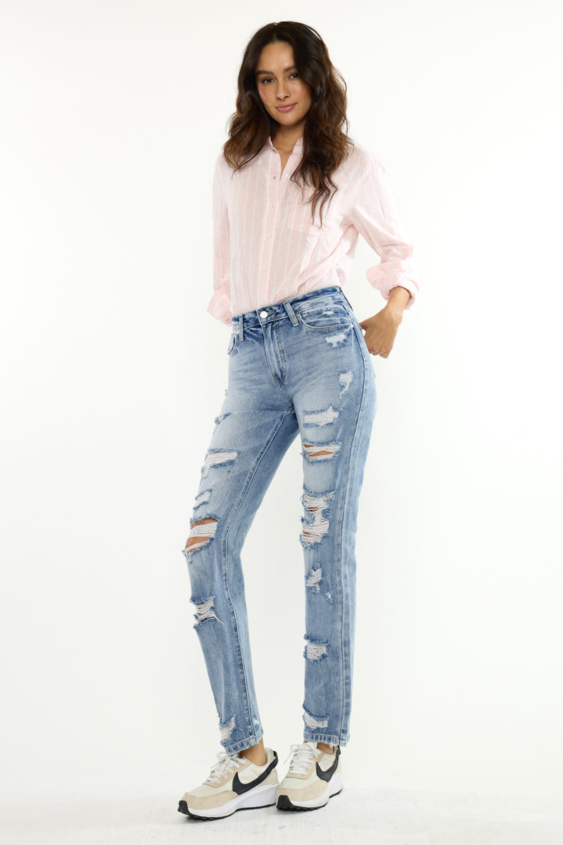 Women's High Rise Slim Straight Jeans - view 3