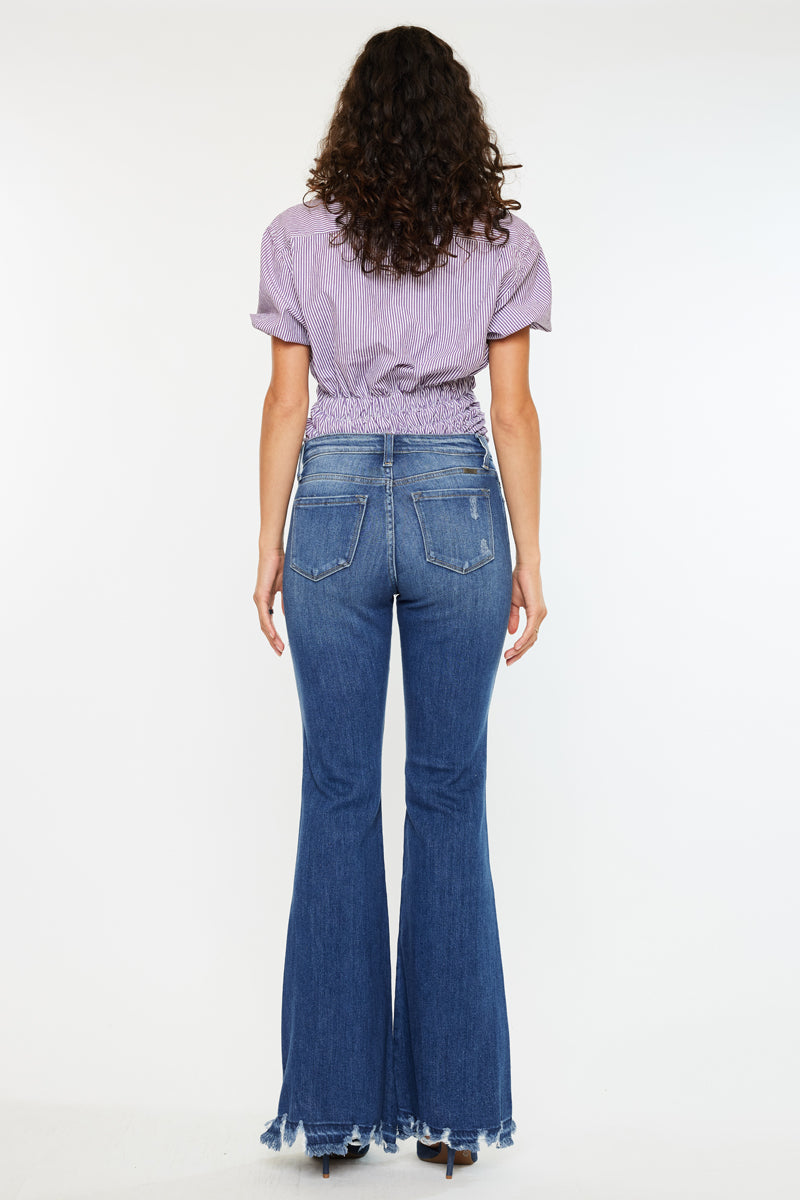 Women's High Rise Super Flare Jeans - Medium Wash - Medium Wash (Style 160) - view 6