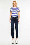 Women's Low Rise Ankle Skinny Jeans - Dark Wash