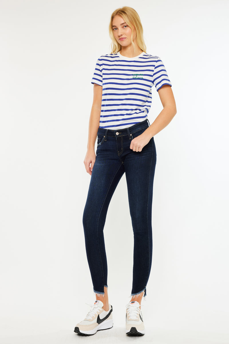 Women's Low Rise Ankle Skinny Jeans - Dark Wash - view 3