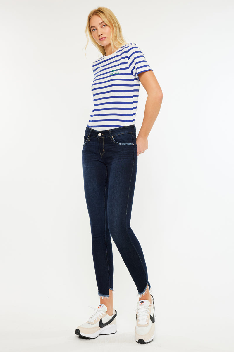 Women's Low Rise Ankle Skinny Jeans - Dark Wash - view 4