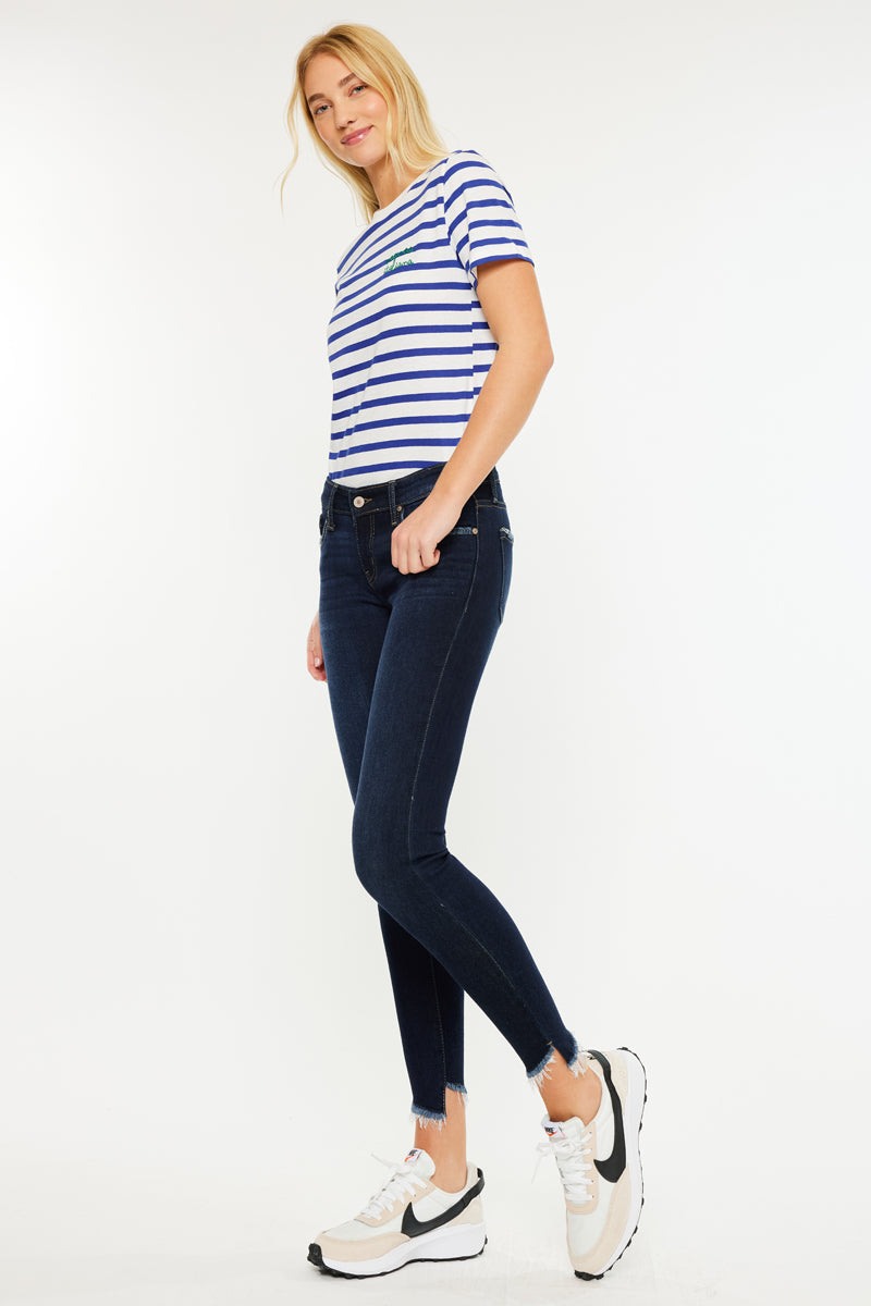 Women's Low Rise Ankle Skinny Jeans - Dark Wash - view 5