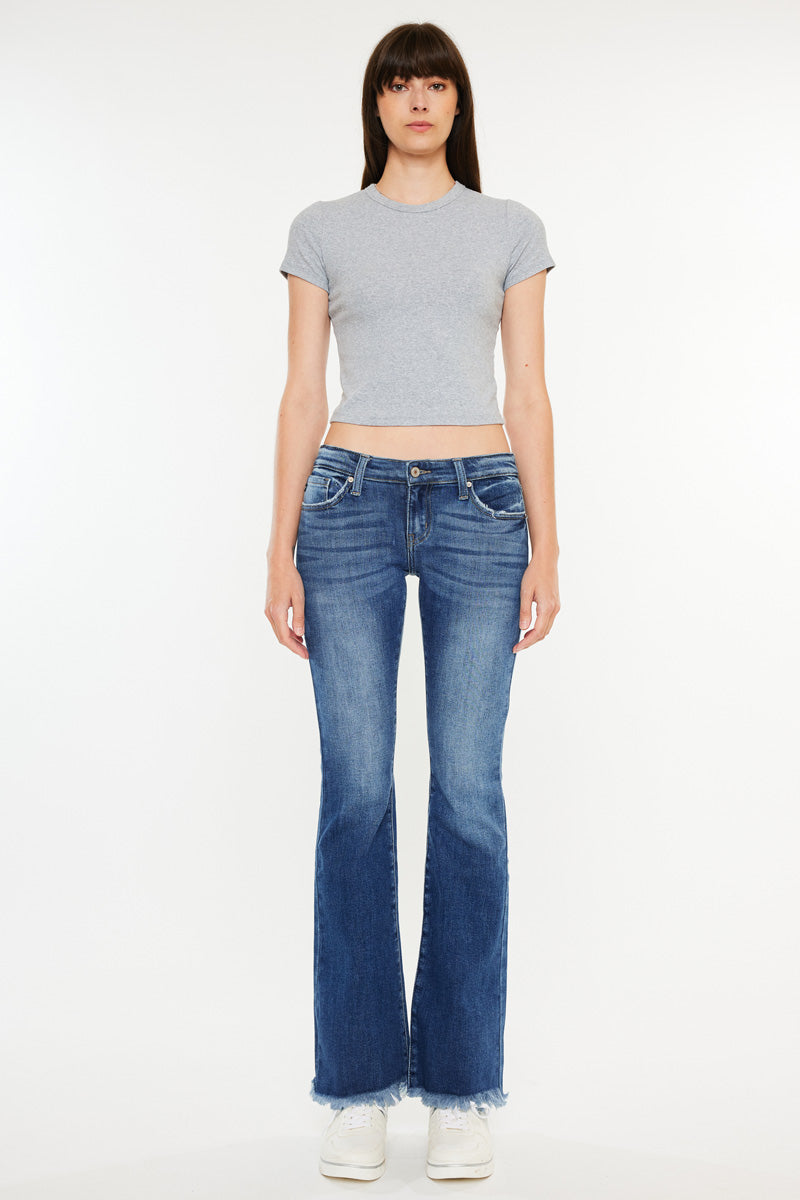Women's Low Rise Baby Bootcut Jeans - Medium Wash