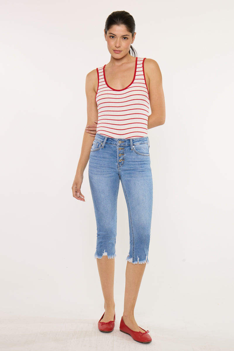 Women's Mid Rise Capri - Medium Wash - view 3