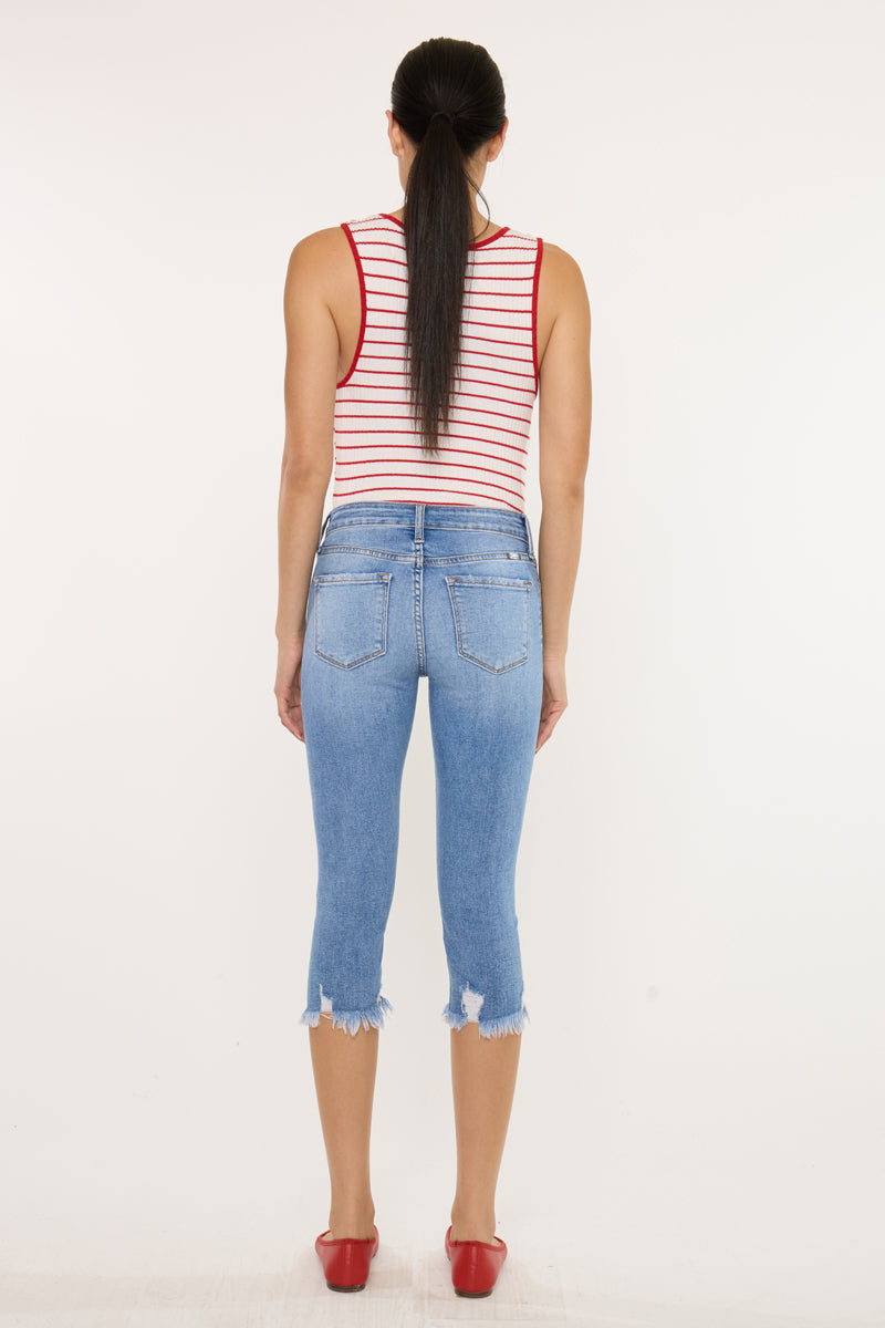 Women's Mid Rise Capri - Medium Wash - view 6