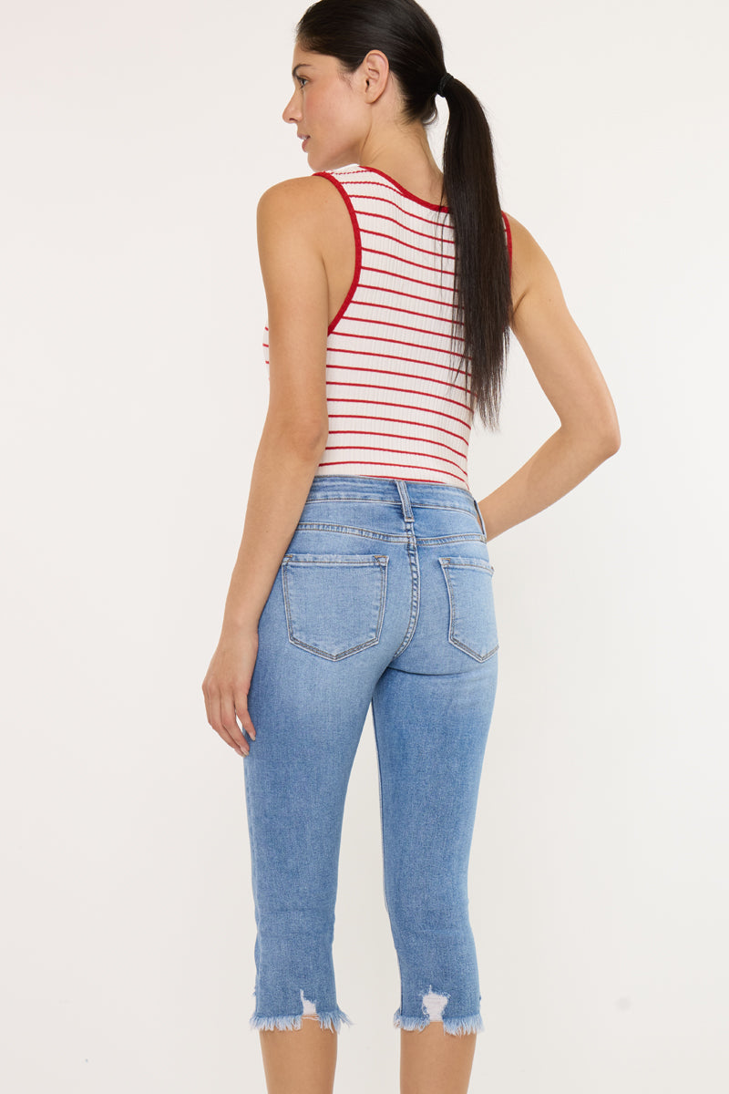 Women's Mid Rise Capri - Medium Wash - view 2