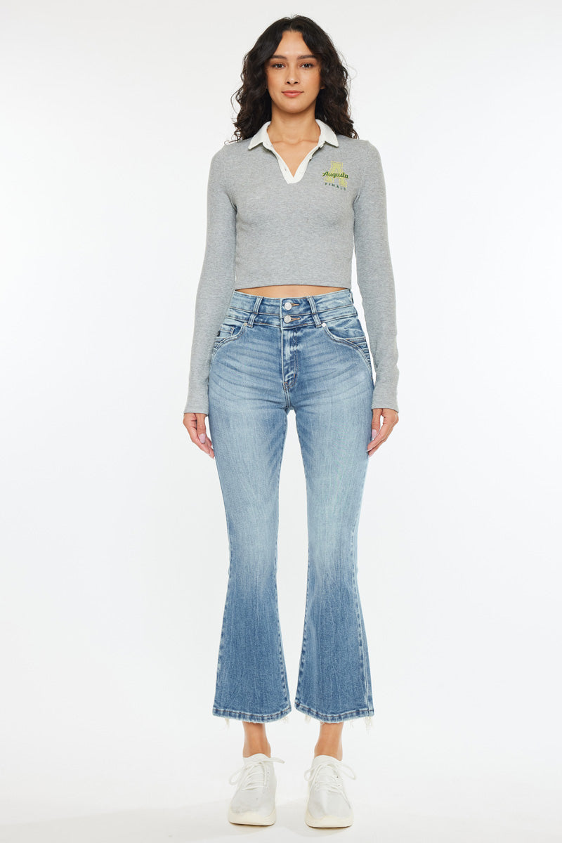 Women's High Rise Crop Bootcut Jeans - Medium Wash - view 6