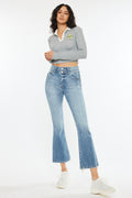 Women's High Rise Crop Bootcut Jeans - Medium Wash