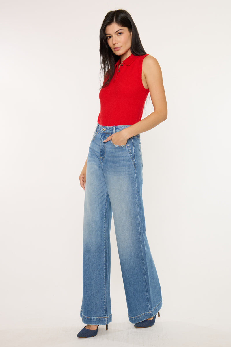 Women's Ultra High Rise Wide Leg Jeans - Medium Dark - view 4