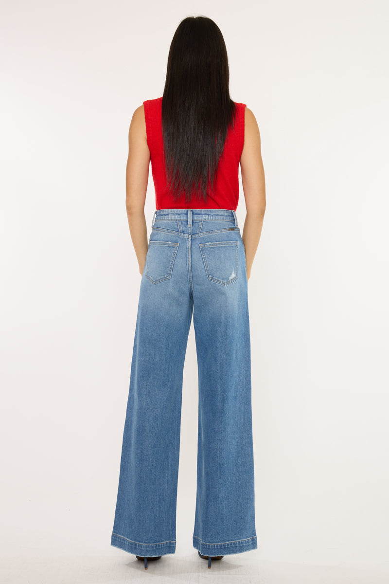 Women's Ultra High Rise Wide Leg Jeans - Medium Dark - view 8