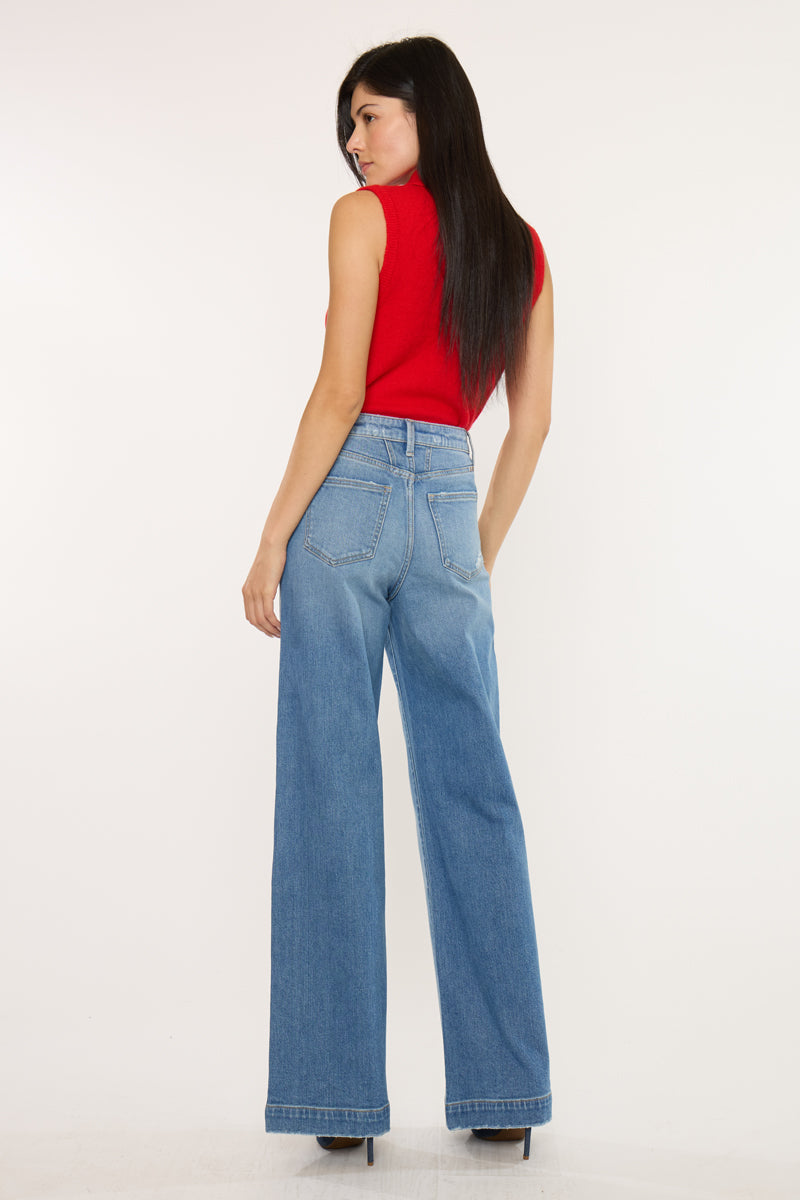 Women's Ultra High Rise Wide Leg Jeans - Medium Dark - view 2