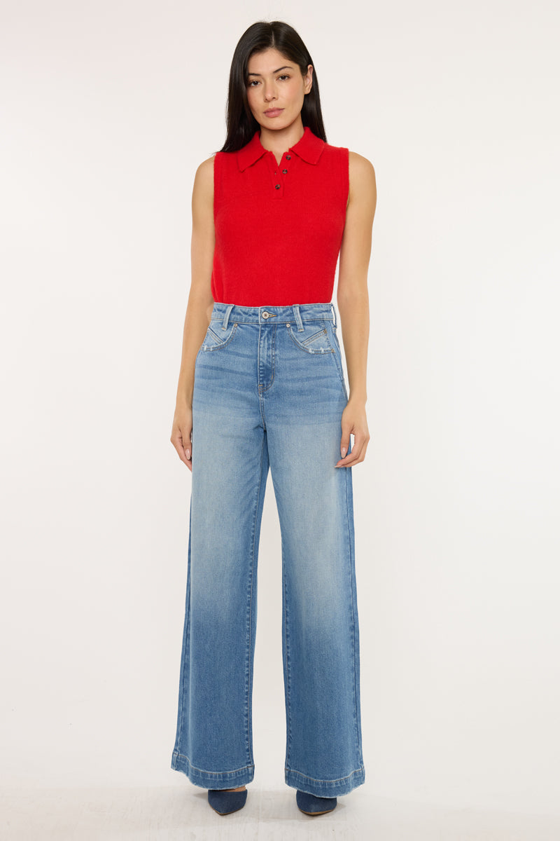 Women's Ultra High Rise Wide Leg Jeans - Medium Dark - view 7