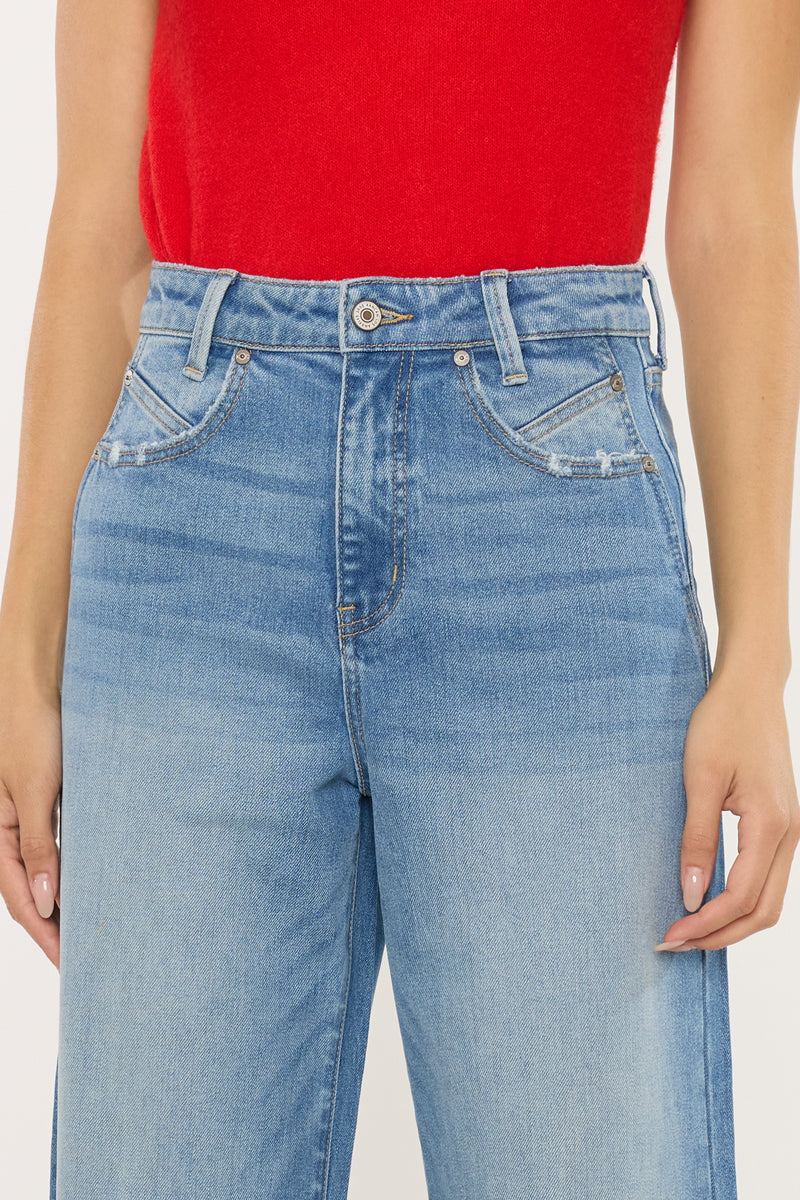 Women's Ultra High Rise Wide Leg Jeans - Medium Dark - view 6