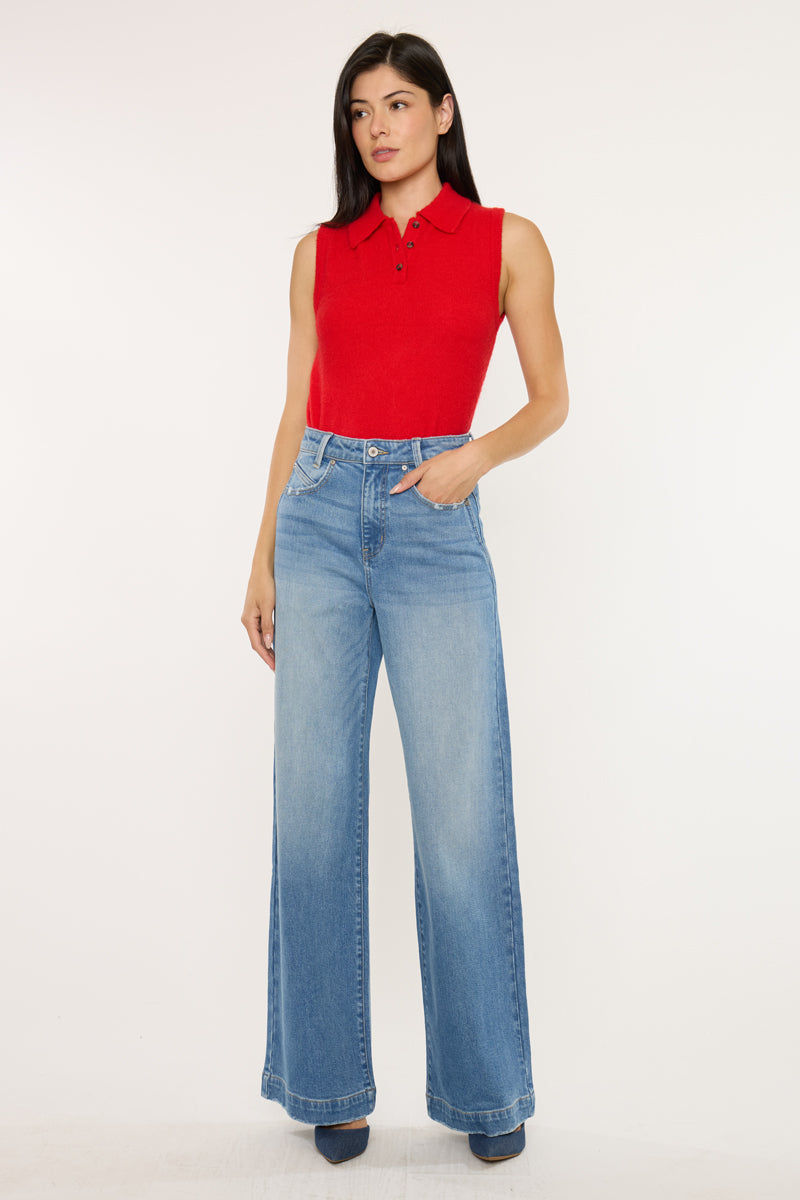 Women's Ultra High Rise Wide Leg Jeans - Medium Dark - view 3