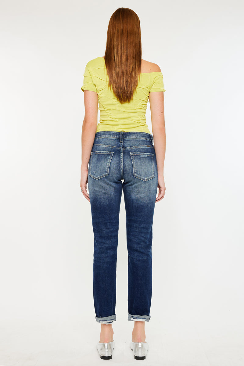 Women's Mid Rise Slim Boyfriend Jeans - view 8