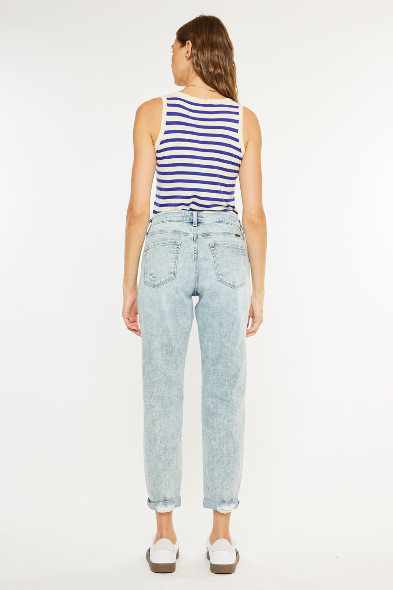 Women's Mid Rise Slim Boyfriend Jeans - view 6