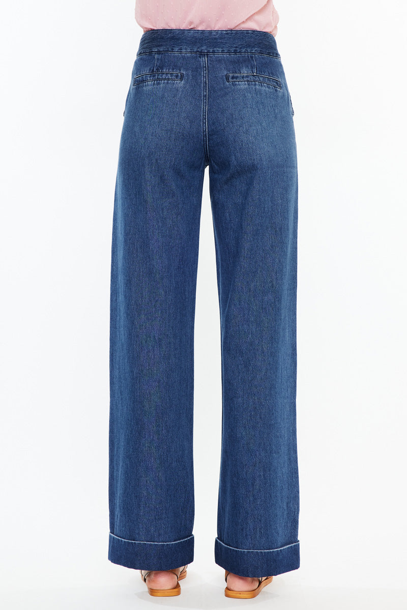 Women's High Rise Wide Leg Jeans - Dark Wash - view 8