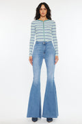 Women's High Rise Super Flare Jeans - Medium Wash - Medium Wash