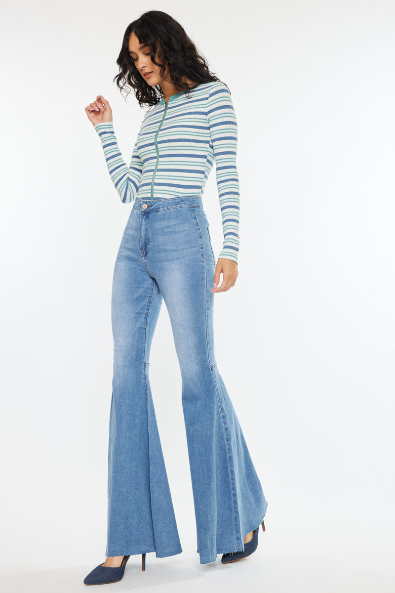 Women's High Rise Super Flare Jeans - Medium Wash - Medium Wash - view 4