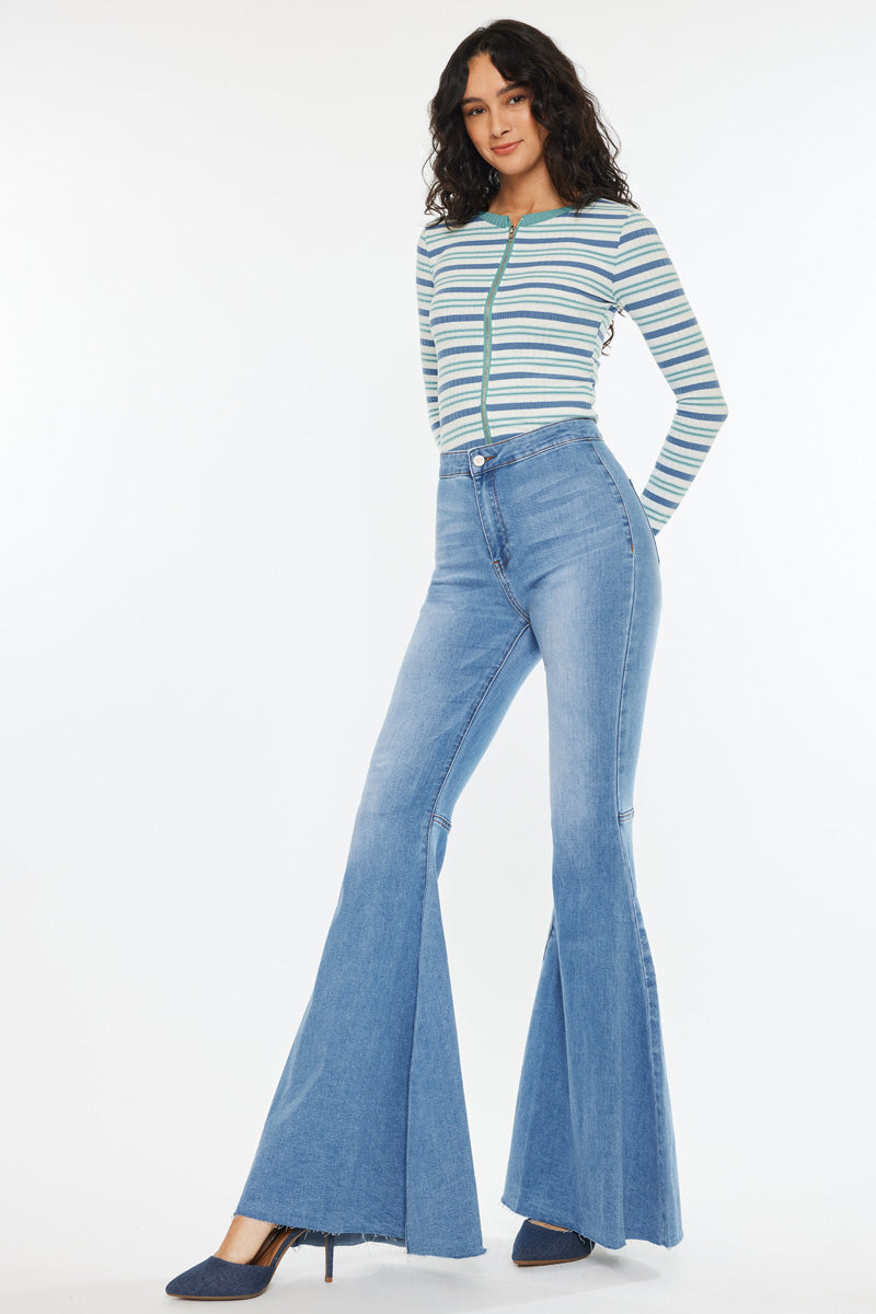 Women's High Rise Super Flare Jeans - Medium Wash - Medium Wash - view 7