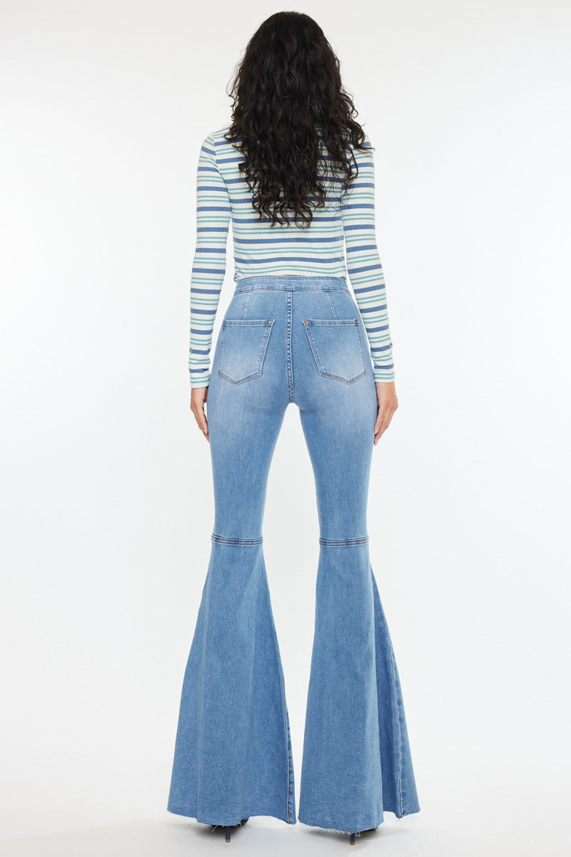 Women's High Rise Super Flare Jeans - Medium Wash - Medium Wash - view 2