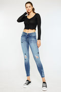 Women's Mid Rise Super Skinny Jeans - Medium Wash