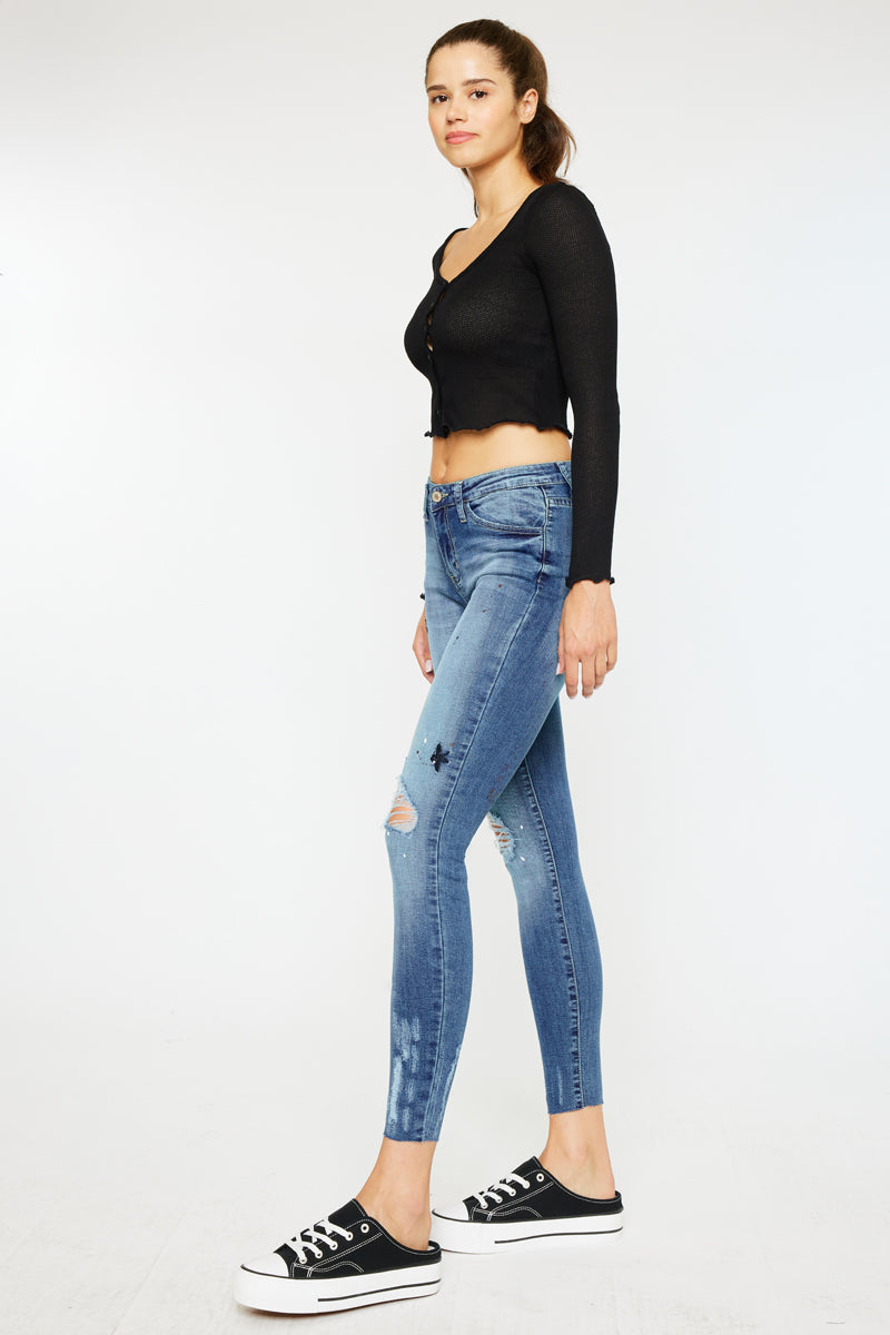 Women's Mid Rise Super Skinny Jeans - Medium Wash - view 4