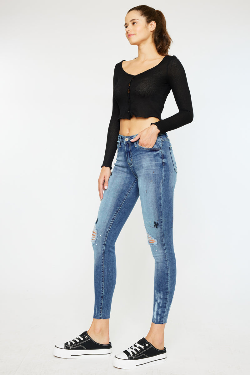 Women's Mid Rise Super Skinny Jeans - Medium Wash - view 5
