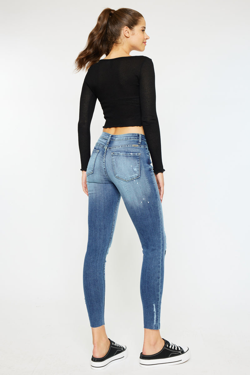 Women's Mid Rise Super Skinny Jeans - Medium Wash - view 2