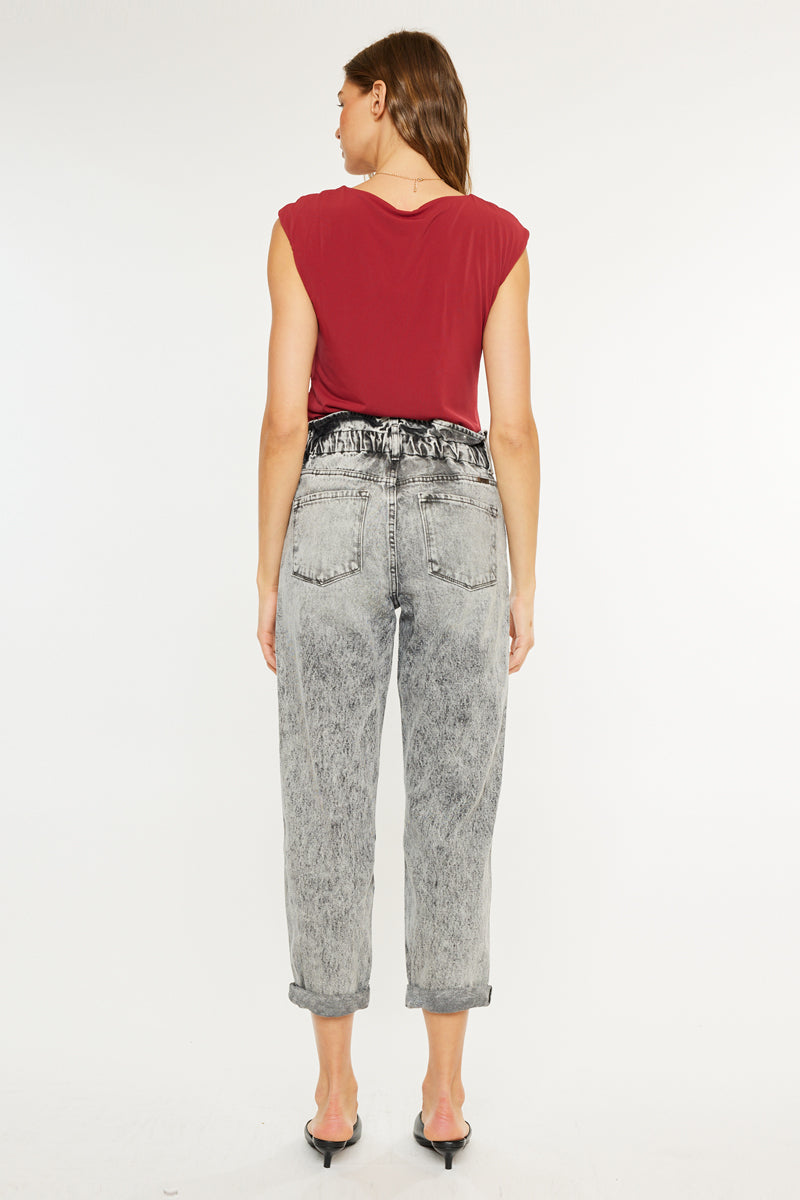 Women's Ultra High Rise Paperbag Boyfriend Jeans - Gray - view 6