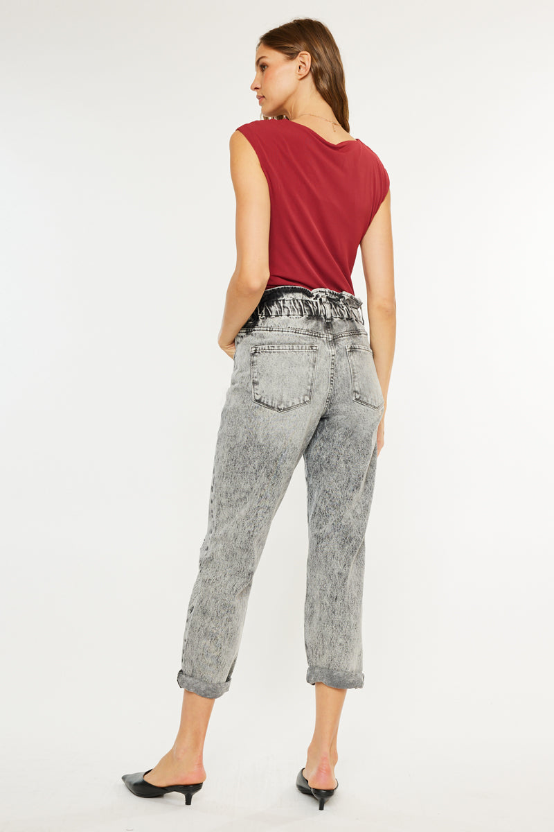 Women's Ultra High Rise Paperbag Boyfriend Jeans - Gray - view 2