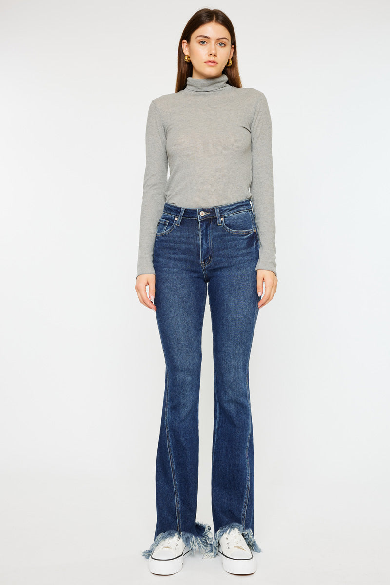 Women's High Rise Bootcut Jeans - Dark Wash - Dark Wash (Style 61)