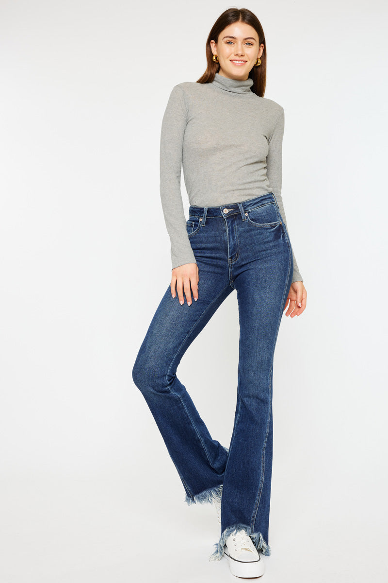 Women's High Rise Bootcut Jeans - Dark Wash - Dark Wash (Style 61) - view 3