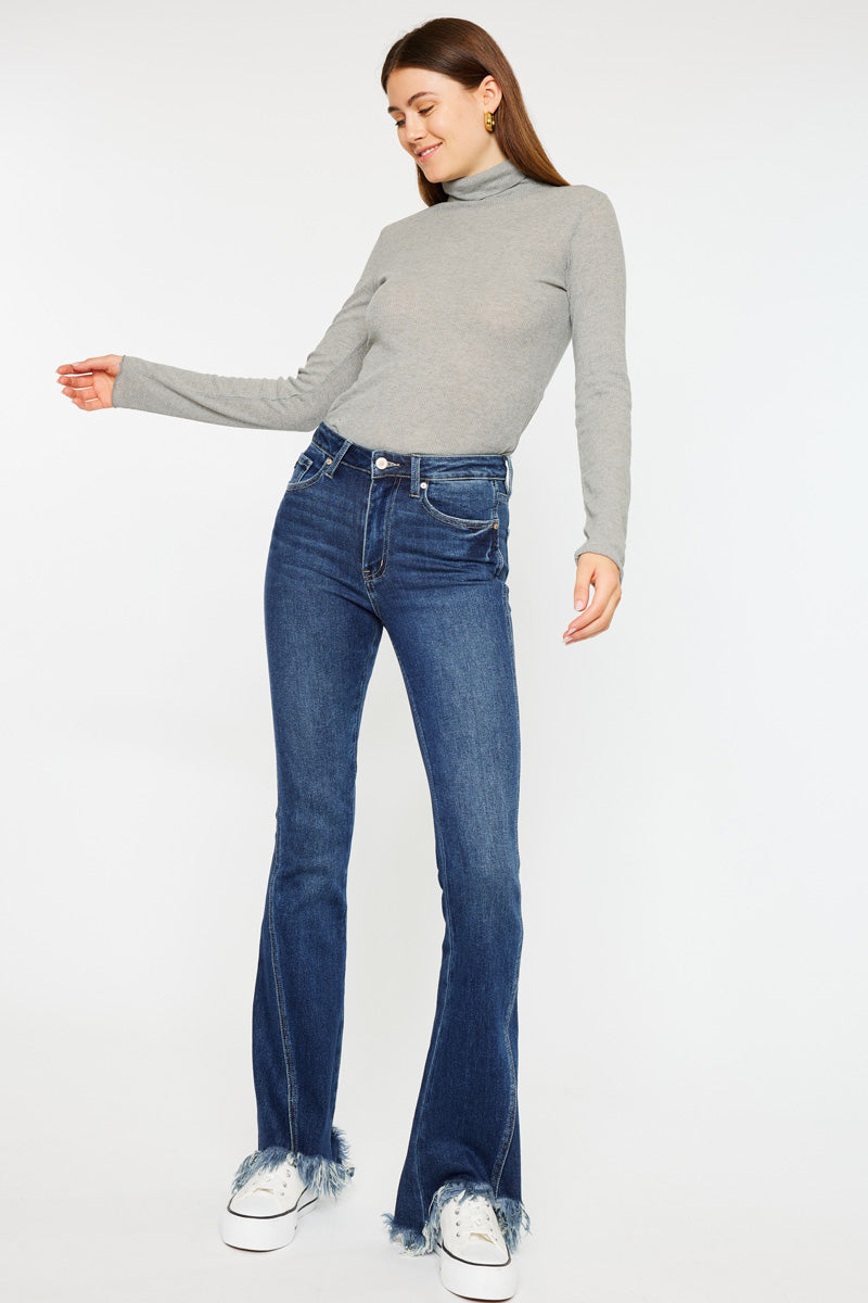 Women's High Rise Bootcut Jeans - Dark Wash - Dark Wash (Style 61) - view 4