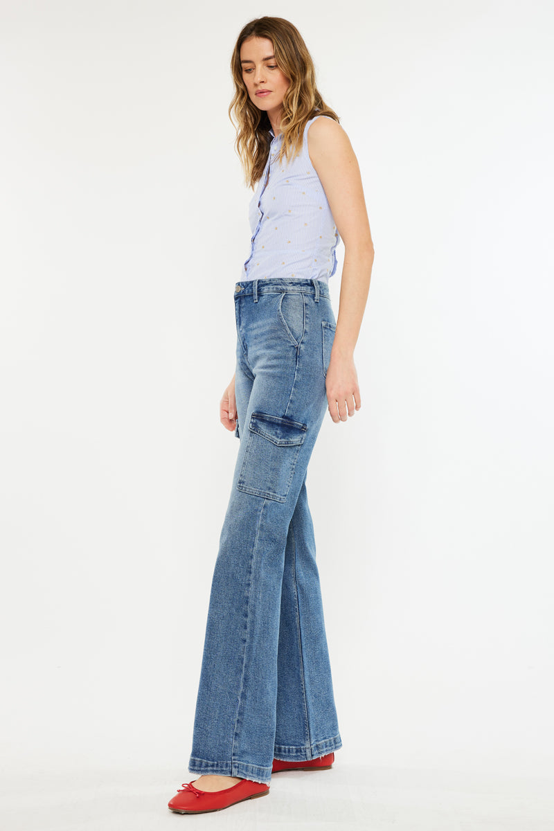 Women's High Rise Wide Flare Jeans - Medium Wash - view 5