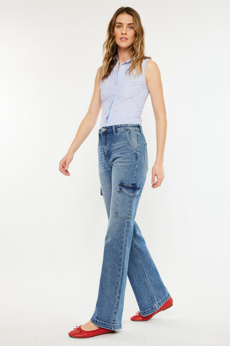 Women's High Rise Wide Flare Jeans - Medium Wash - view 6