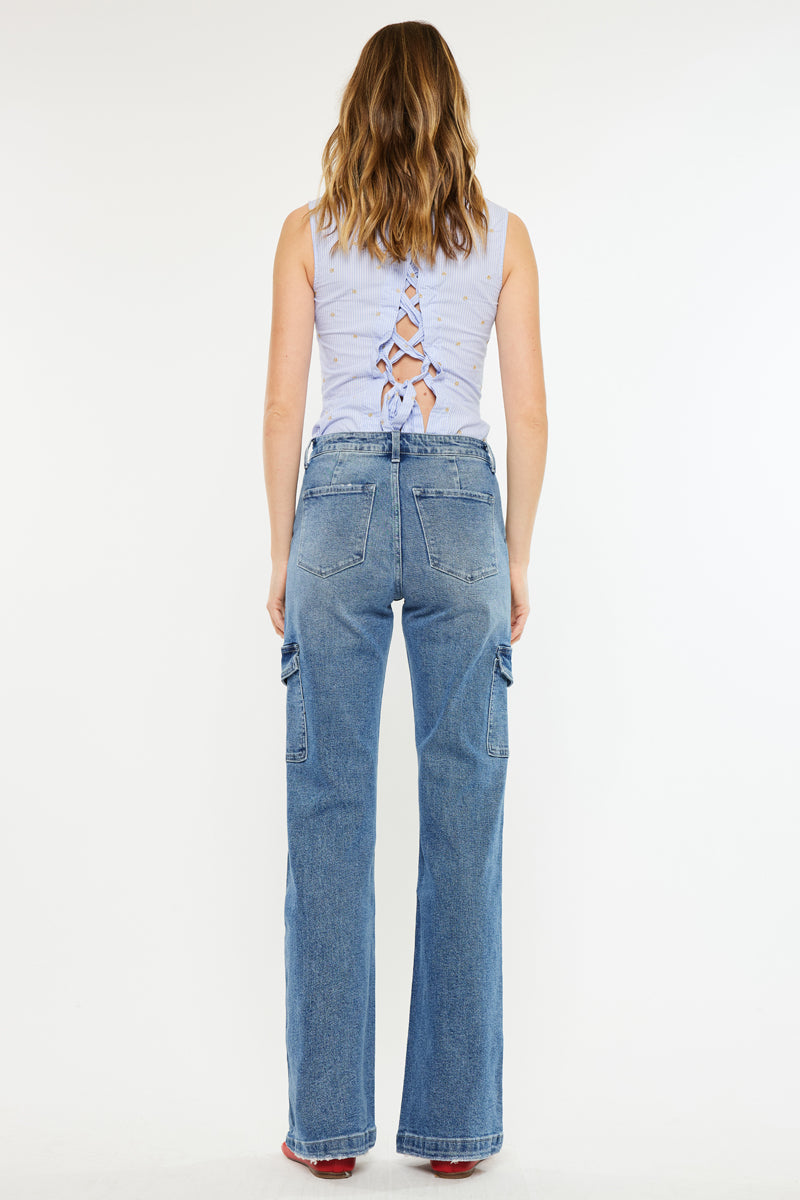 Women's High Rise Wide Flare Jeans - Medium Wash - view 2