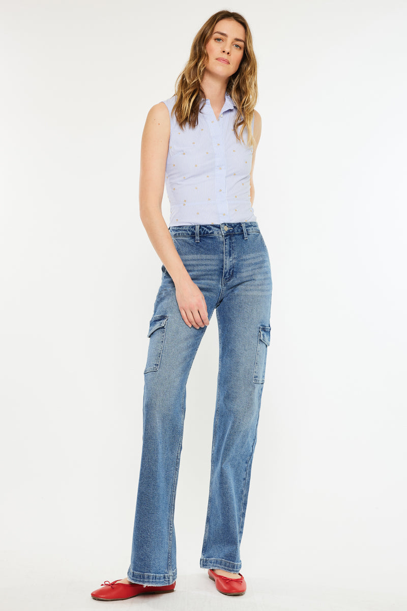Women's High Rise Wide Flare Jeans - Medium Wash - view 3