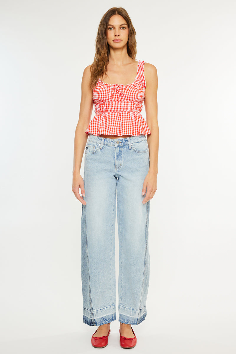 Women's Mid Rise Wide Leg Jeans - Light Wash - Light Wash - view 5