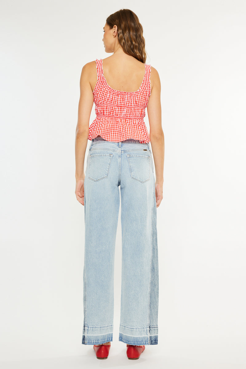 Women's Mid Rise Wide Leg Jeans - Light Wash - Light Wash - view 6