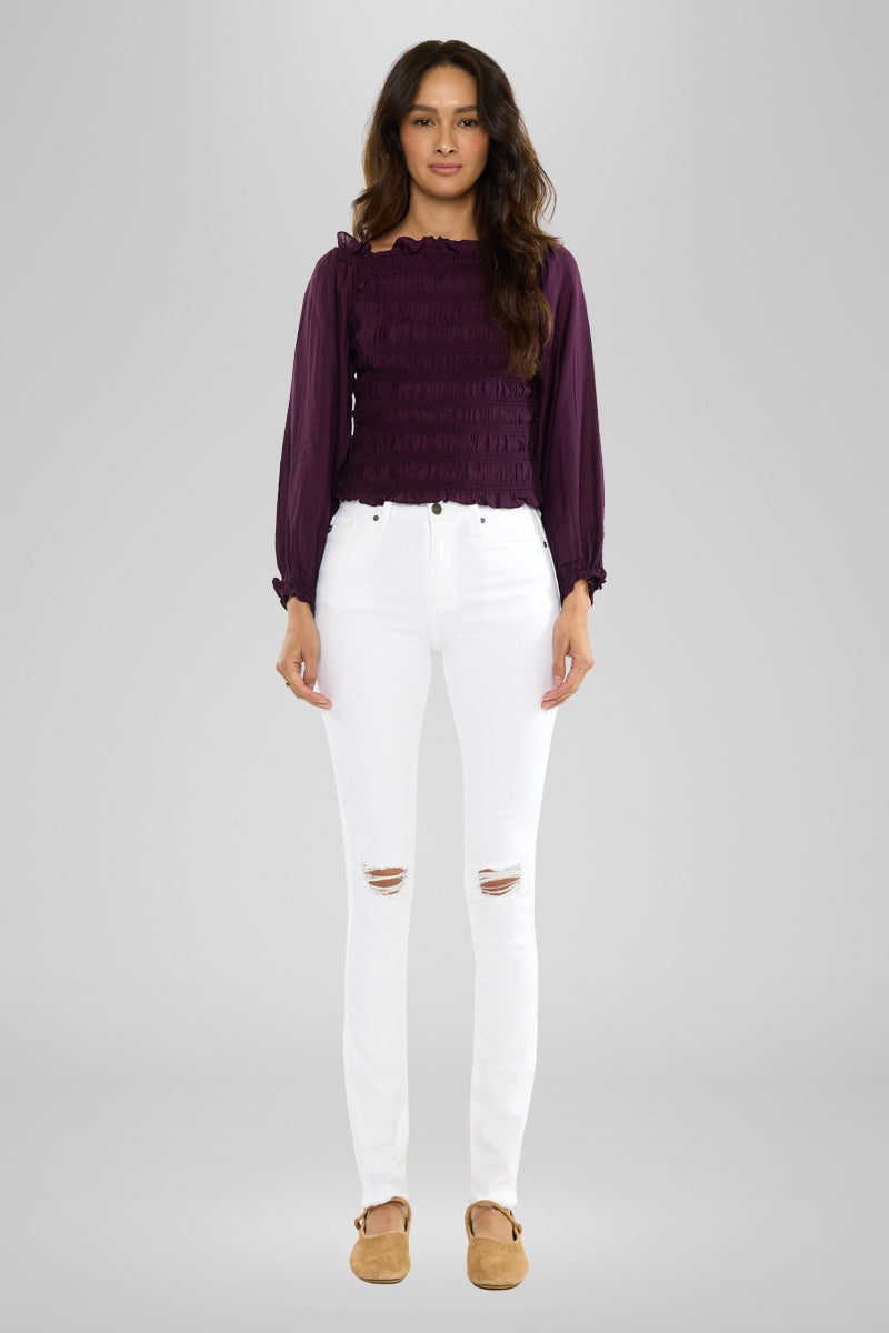 Women's High Rise Super Skinny Jeans - White - White (Style 132) - view 5