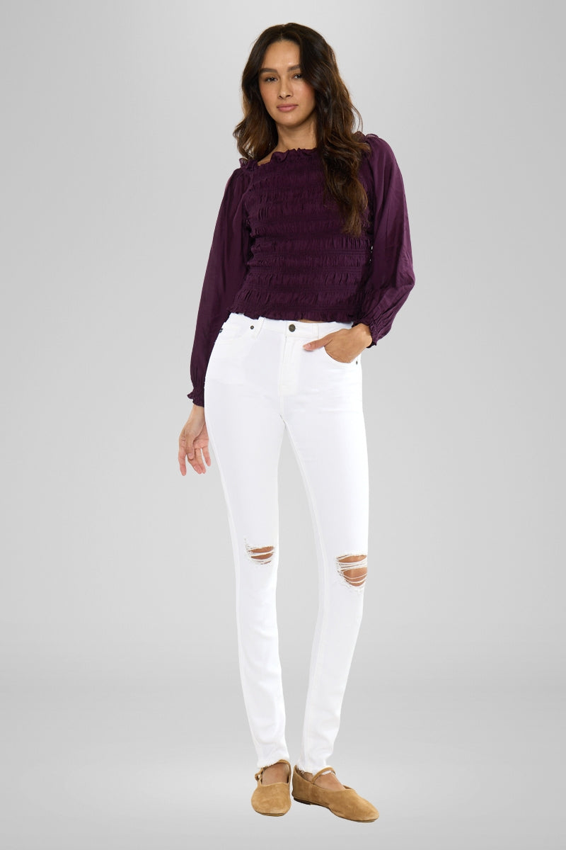 Women's High Rise Super Skinny Jeans - White - White (Style 132)