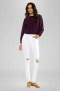 Women's High Rise Super Skinny Jeans - White - White (Style 132)