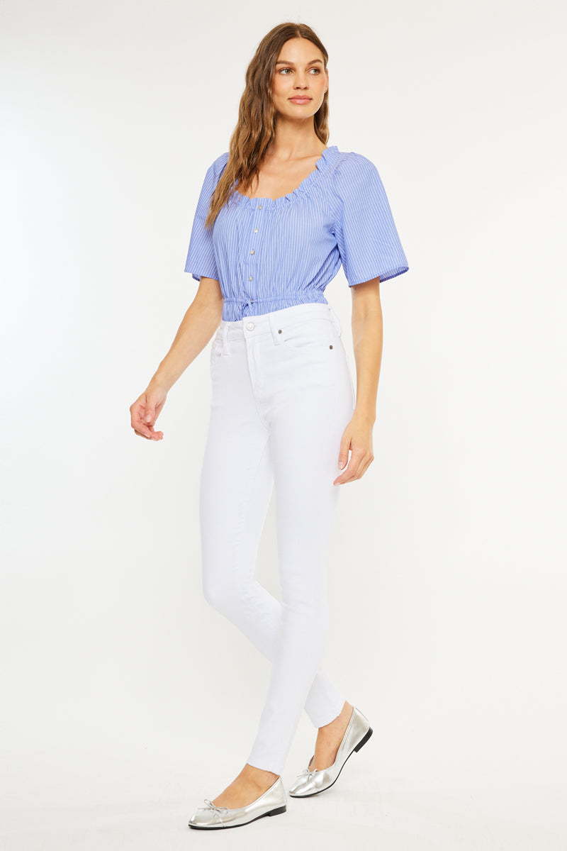 Women's High Rise Super Skinny Jeans - White - view 4