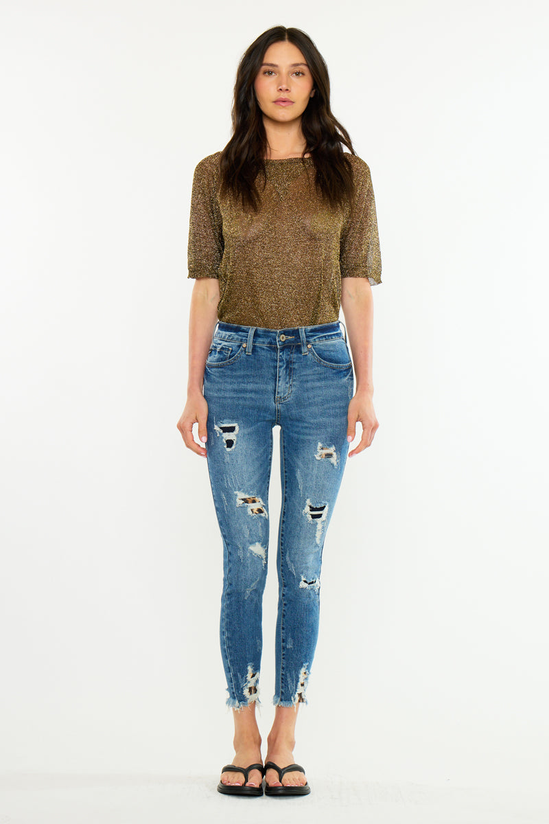 Women's High Rise Ankle Skinny Jeans - Dark Wash - Dark Wash (Style 148) - view 5