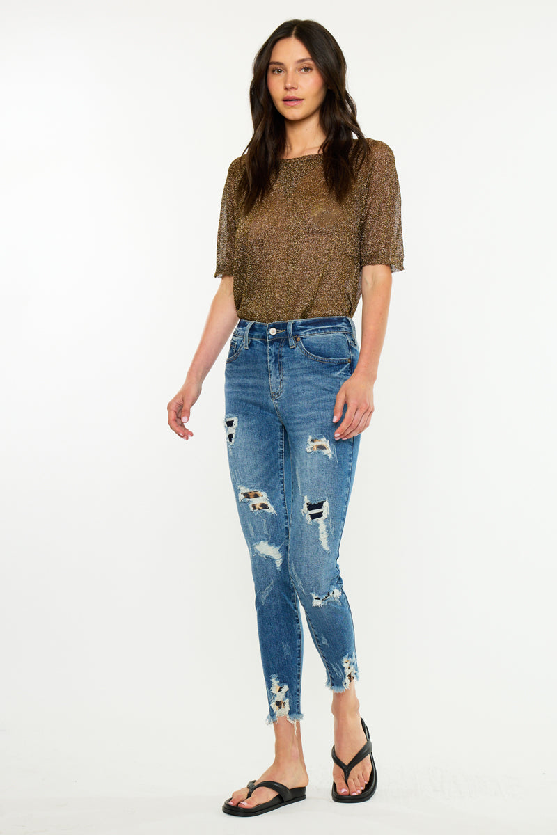 Women's High Rise Ankle Skinny Jeans - Dark Wash - Dark Wash (Style 148) - view 4